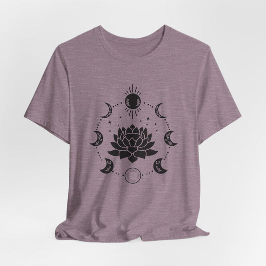 Lotus Flower Moon Phase Short Sleeve Tee