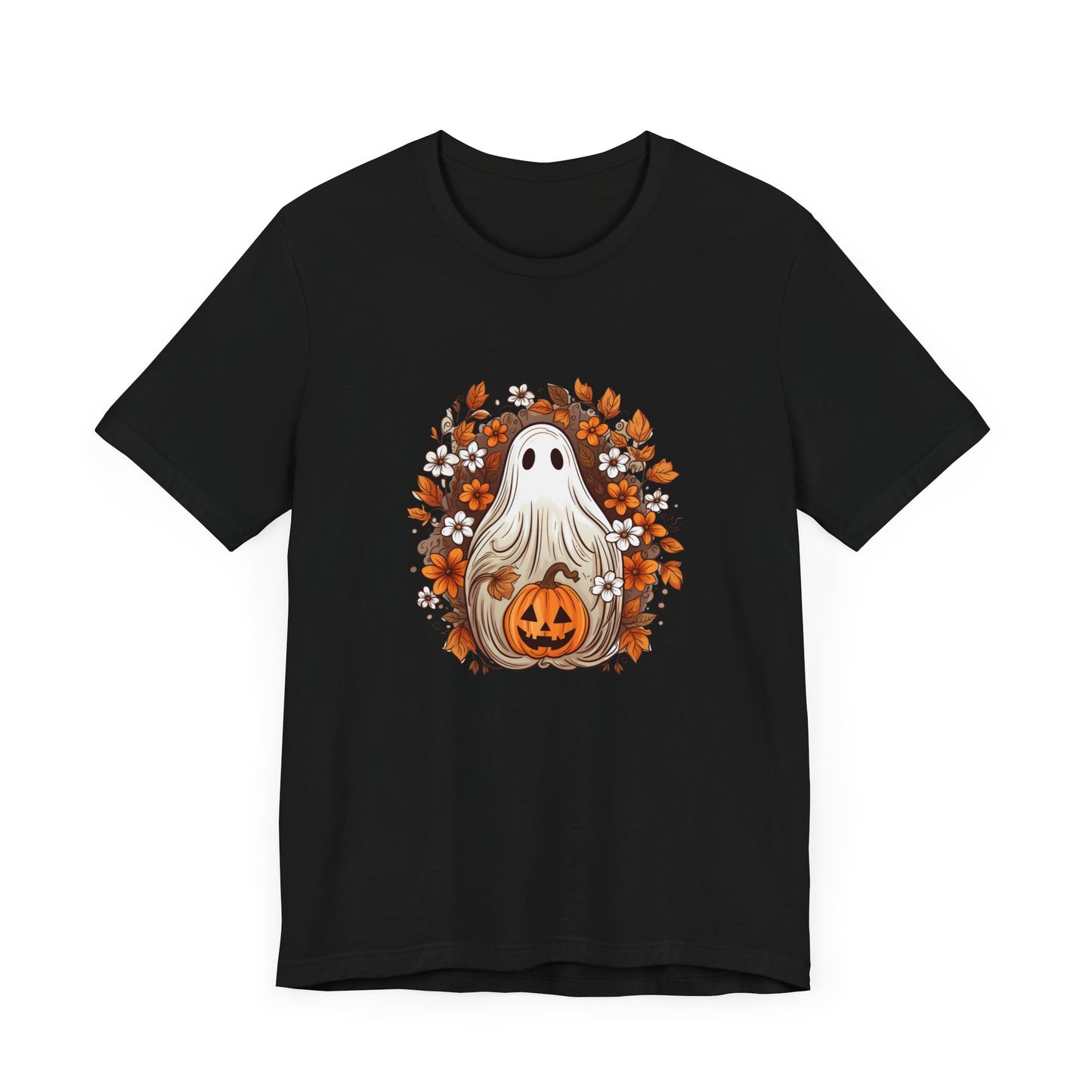 Cute Ghost Pumpkin Halloween Fall Short Sleeve Tee