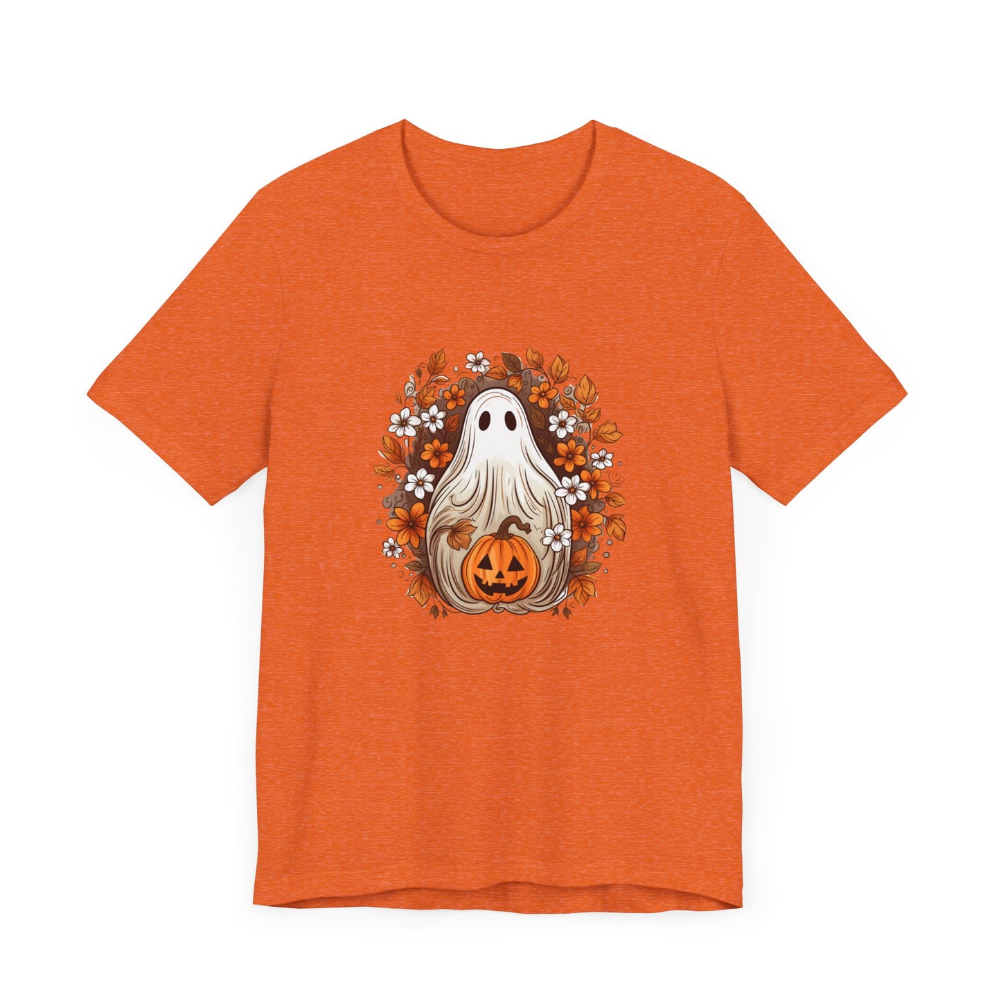 Cute Ghost Pumpkin Halloween Fall Short Sleeve Tee