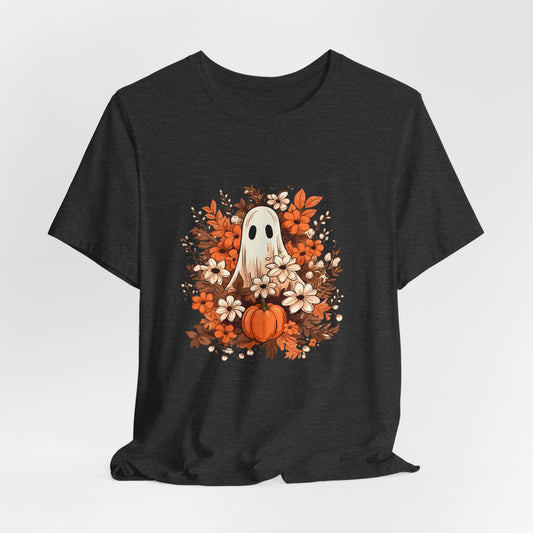 Ghostly Fall Pumpkin Short Sleeve Tee