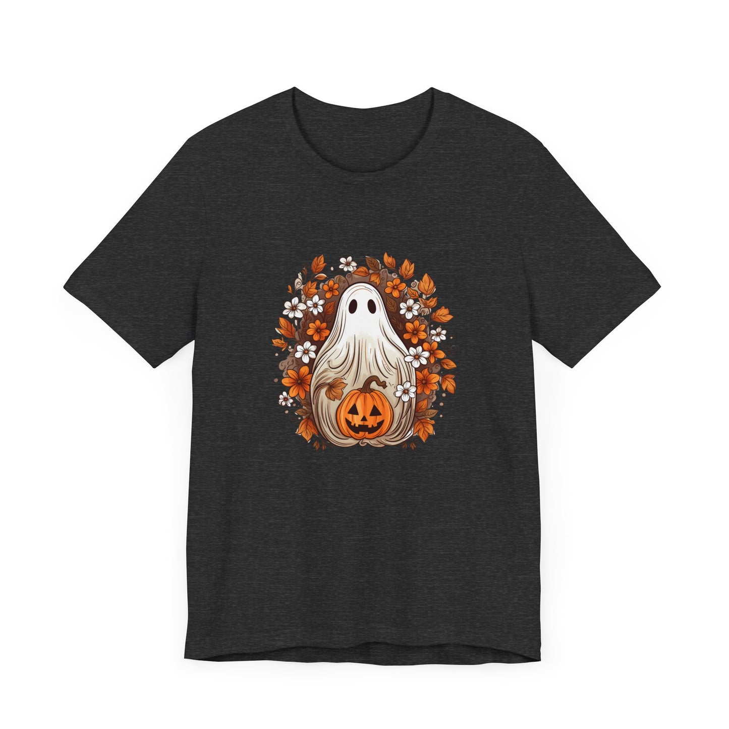 Cute Ghost Pumpkin Halloween Fall Short Sleeve Tee