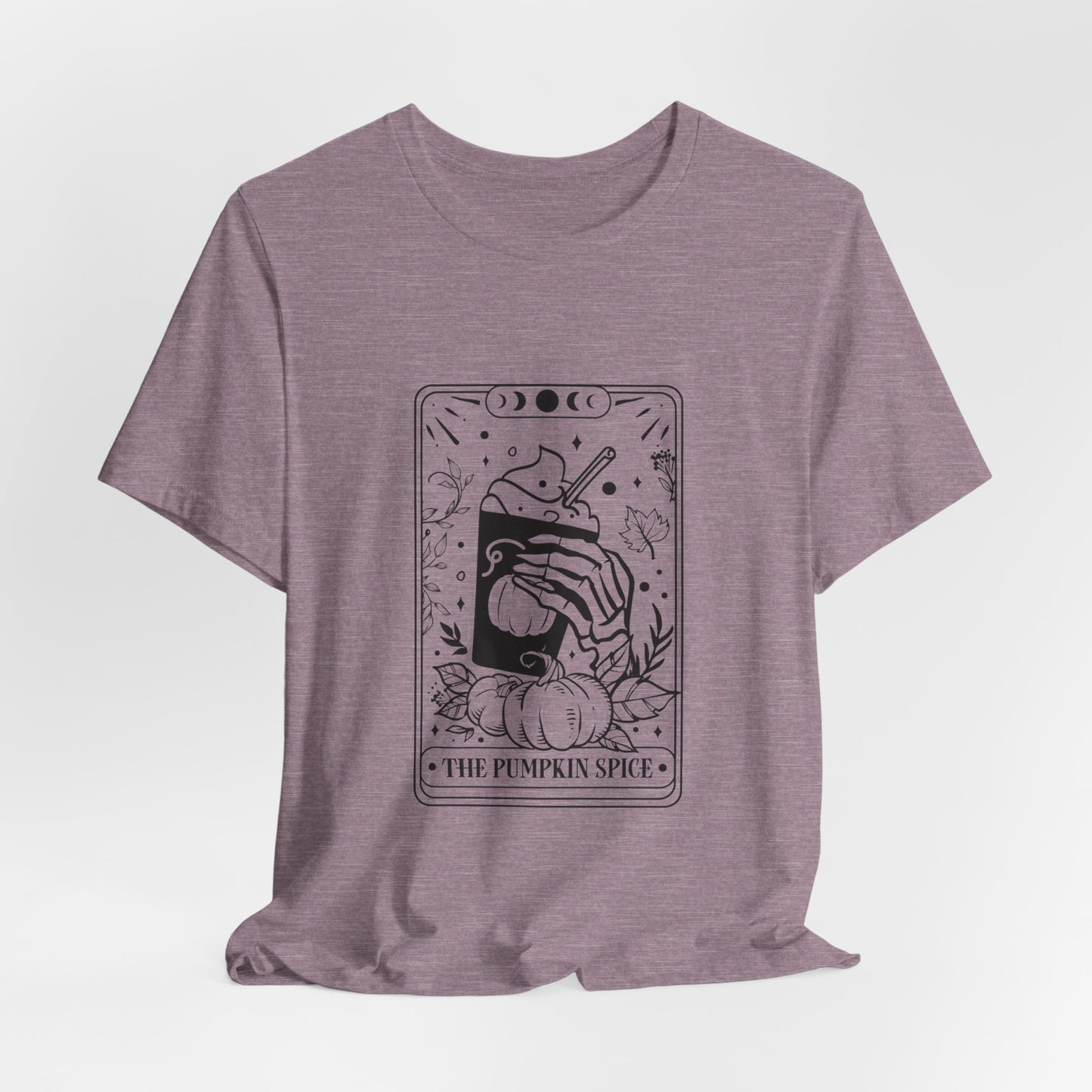 The Pumpkin Spice Tarot Style Skeleton Short Sleeve Tee