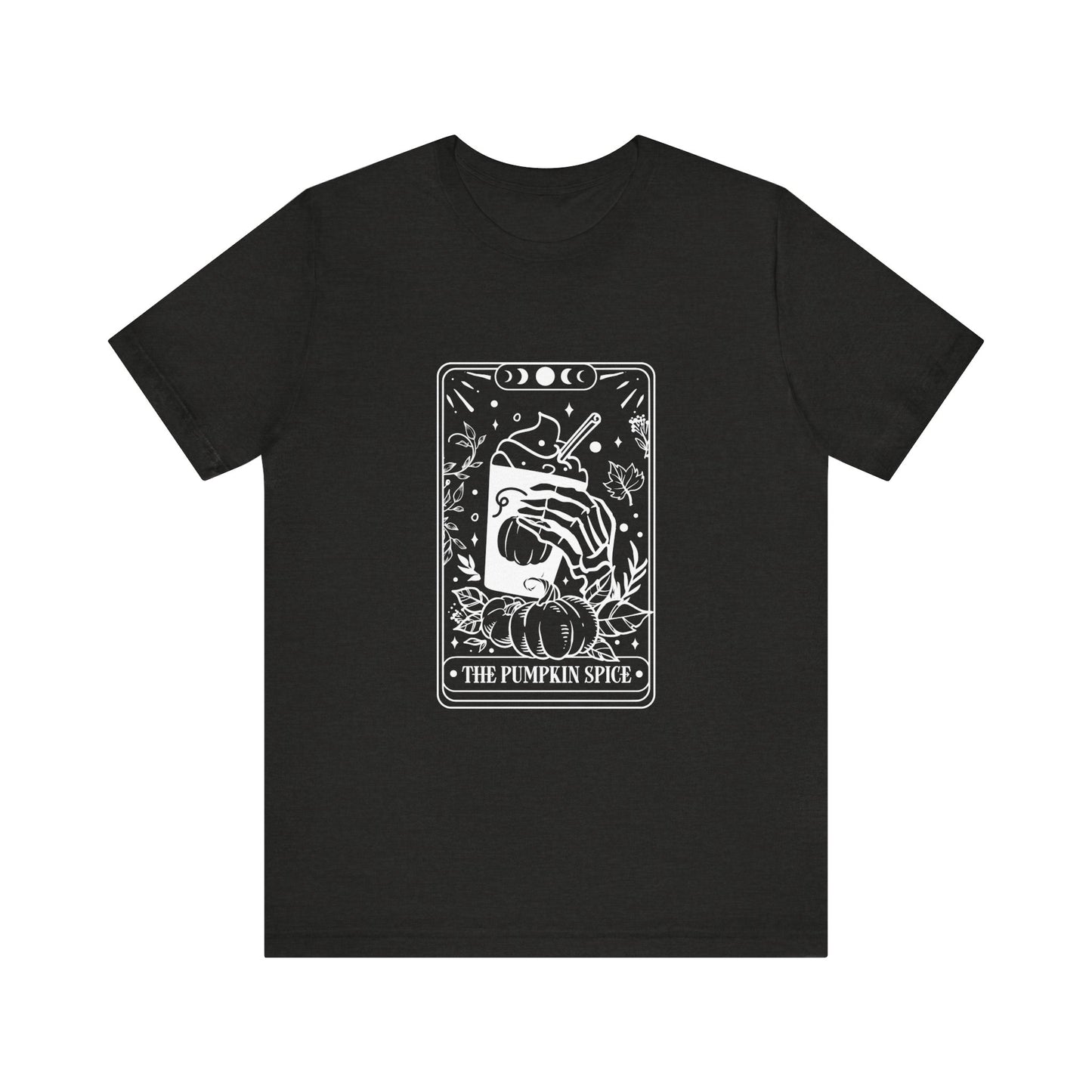 The Pumpkin Spice Tarot Style Skeleton Short Sleeve Tee