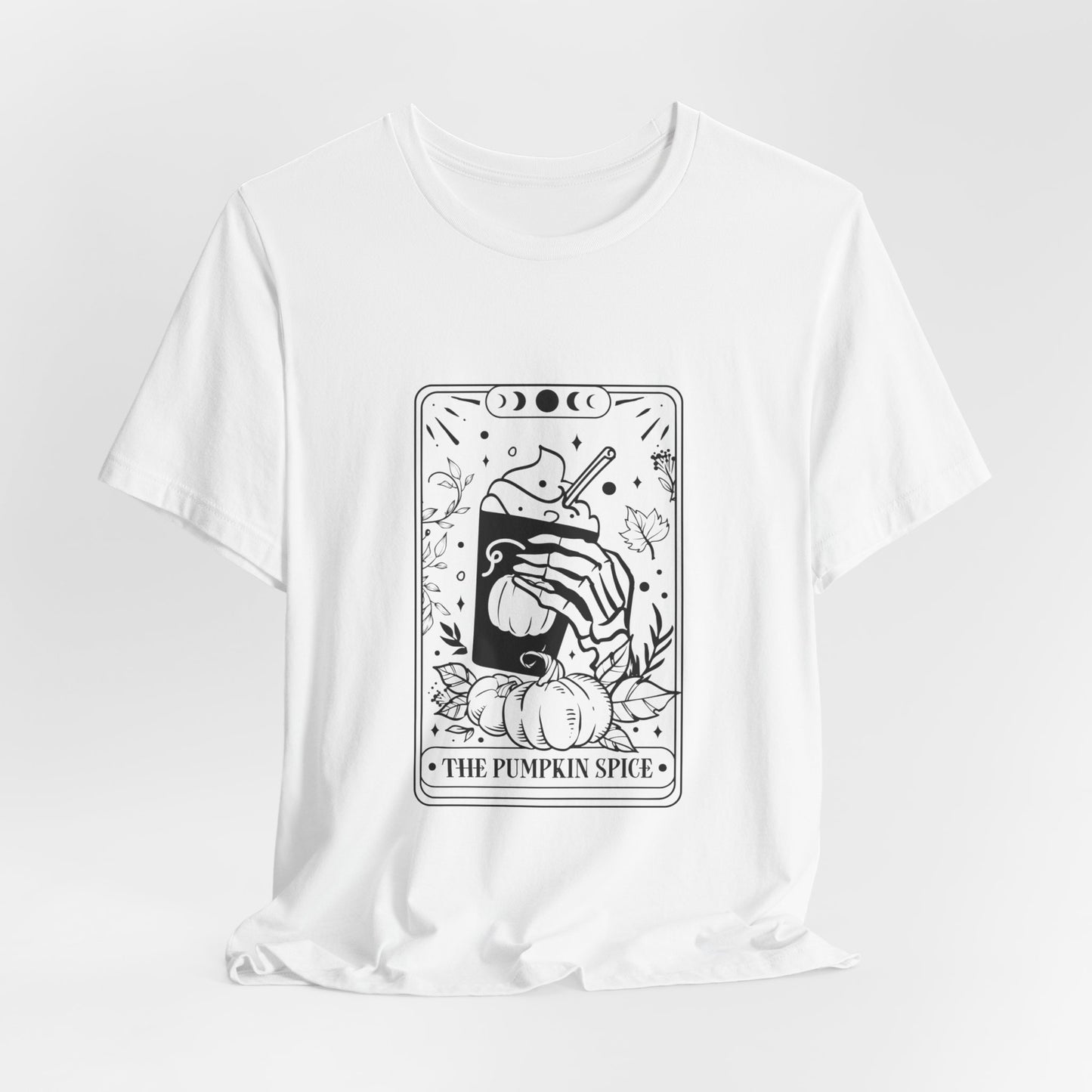 The Pumpkin Spice Tarot Style Skeleton Short Sleeve Tee