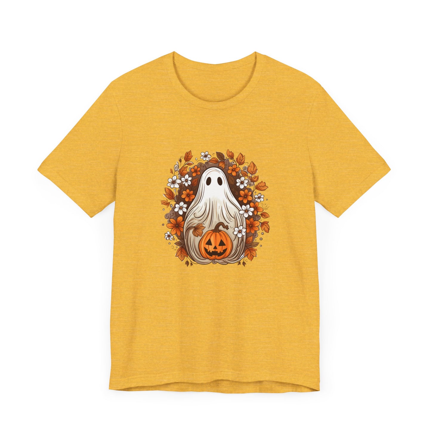 Cute Ghost Pumpkin Halloween Fall Short Sleeve Tee