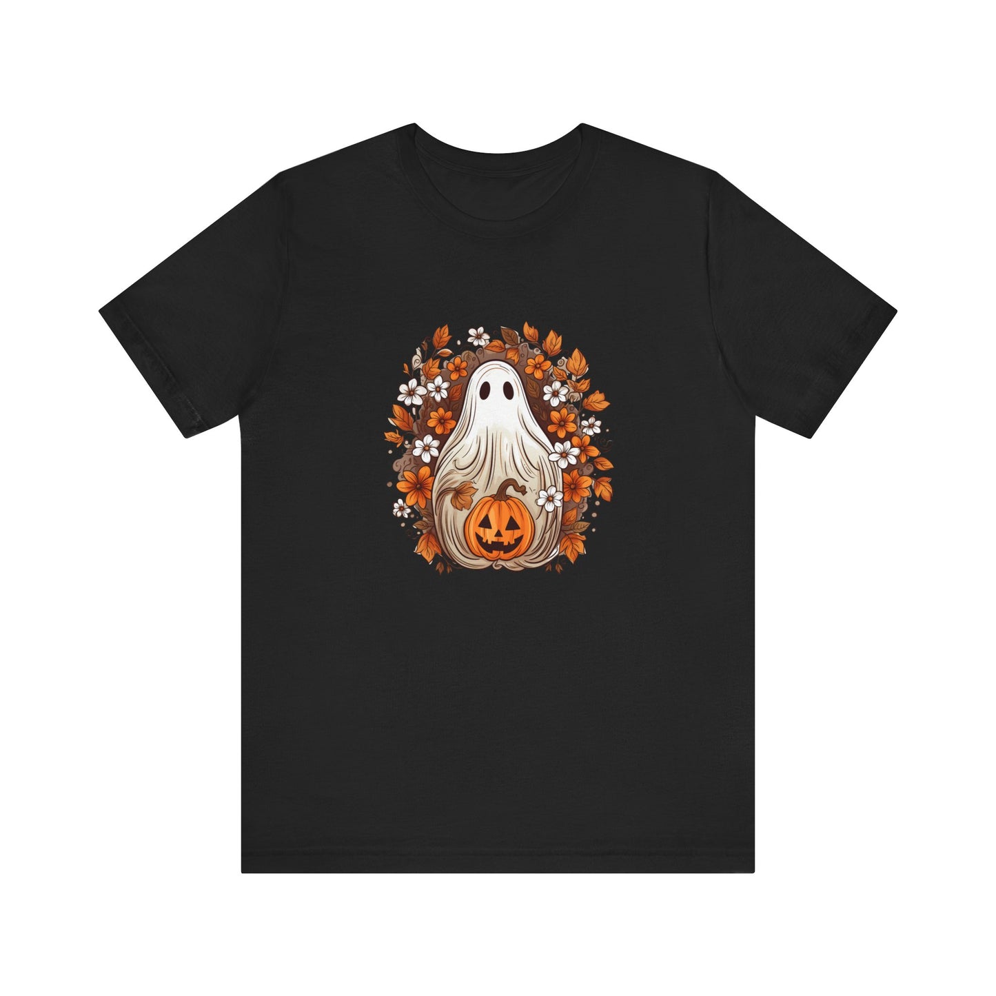 Cute Ghost Pumpkin Halloween Fall Short Sleeve Tee