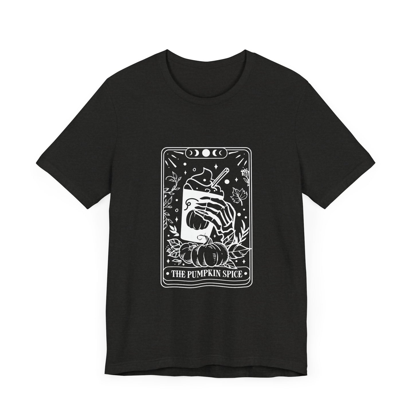 The Pumpkin Spice Tarot Style Skeleton Short Sleeve Tee