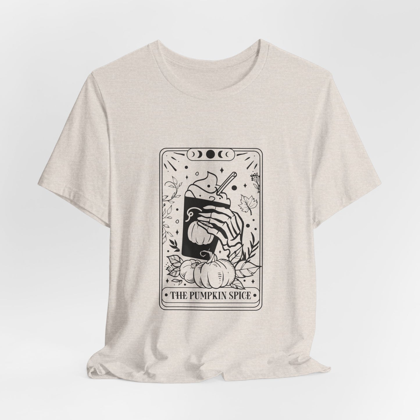 The Pumpkin Spice Tarot Style Skeleton Short Sleeve Tee