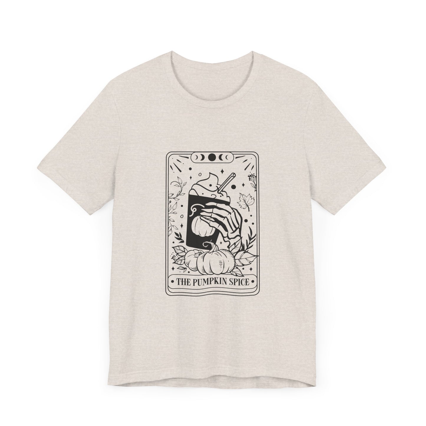 The Pumpkin Spice Tarot Style Skeleton Short Sleeve Tee