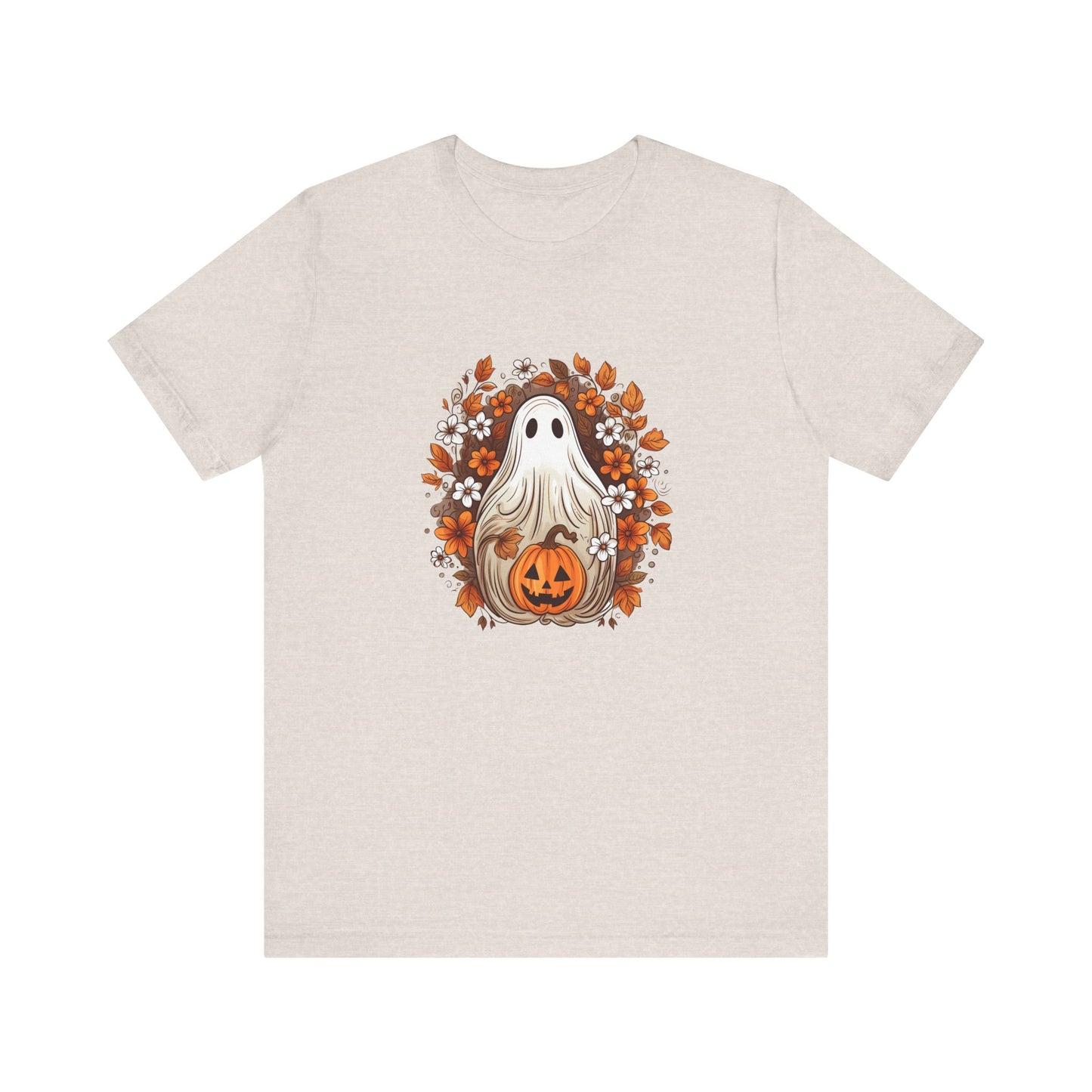 Cute Ghost Pumpkin Halloween Fall Short Sleeve Tee