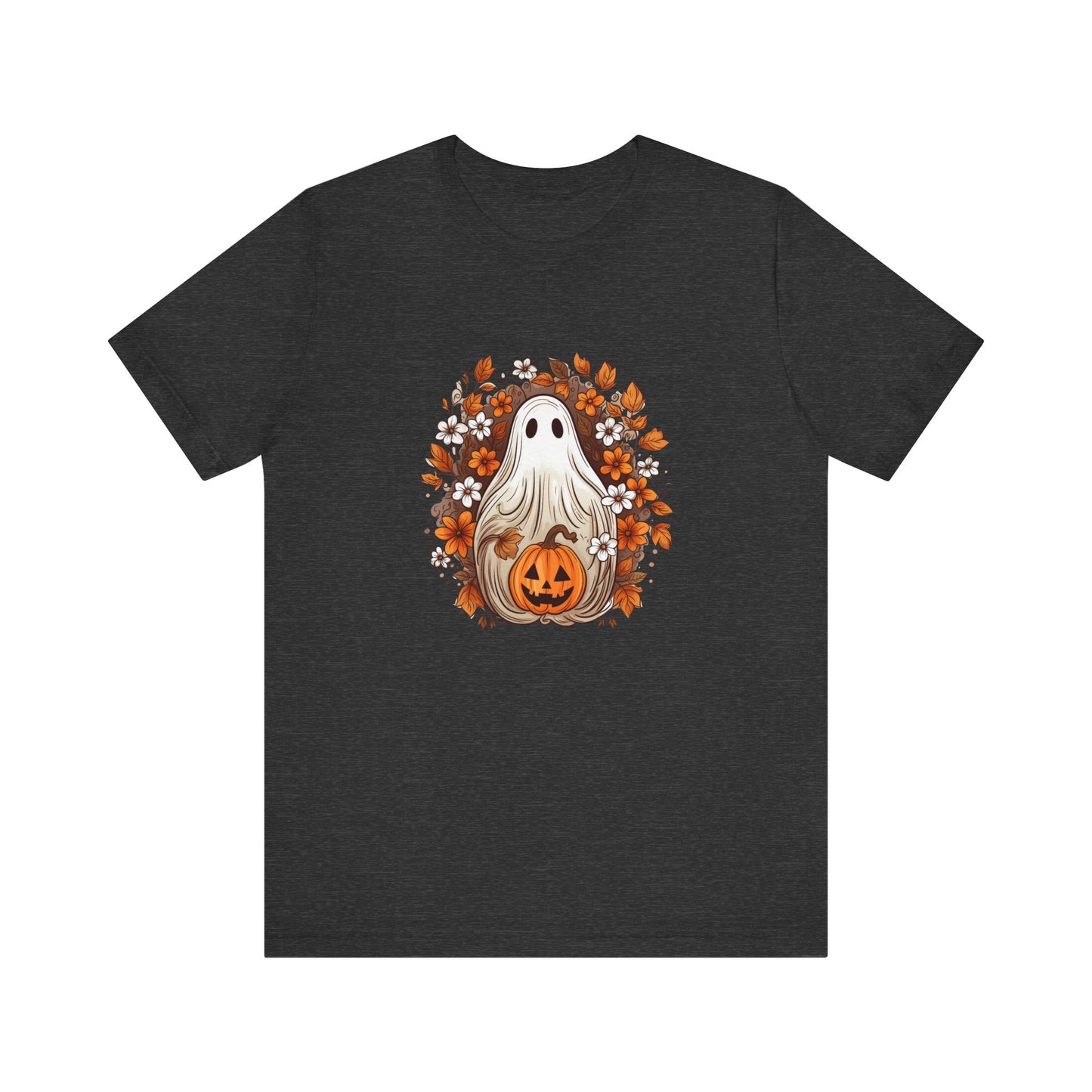 Cute Ghost Pumpkin Halloween Fall Short Sleeve Tee