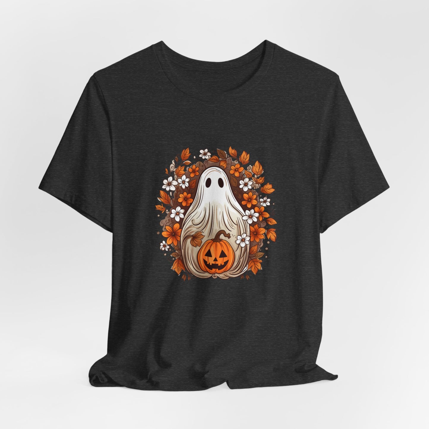 Cute Ghost Pumpkin Halloween Fall Short Sleeve Tee