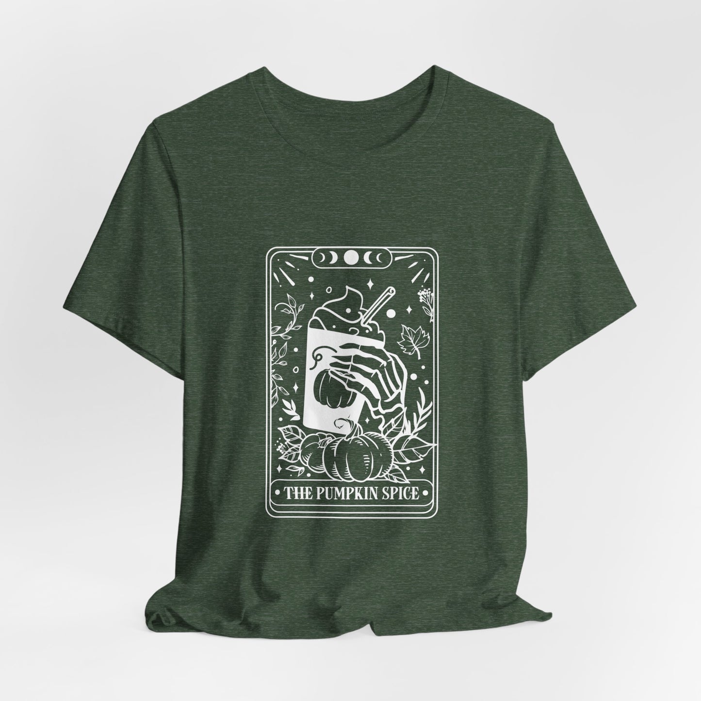 The Pumpkin Spice Tarot Style Skeleton Short Sleeve Tee