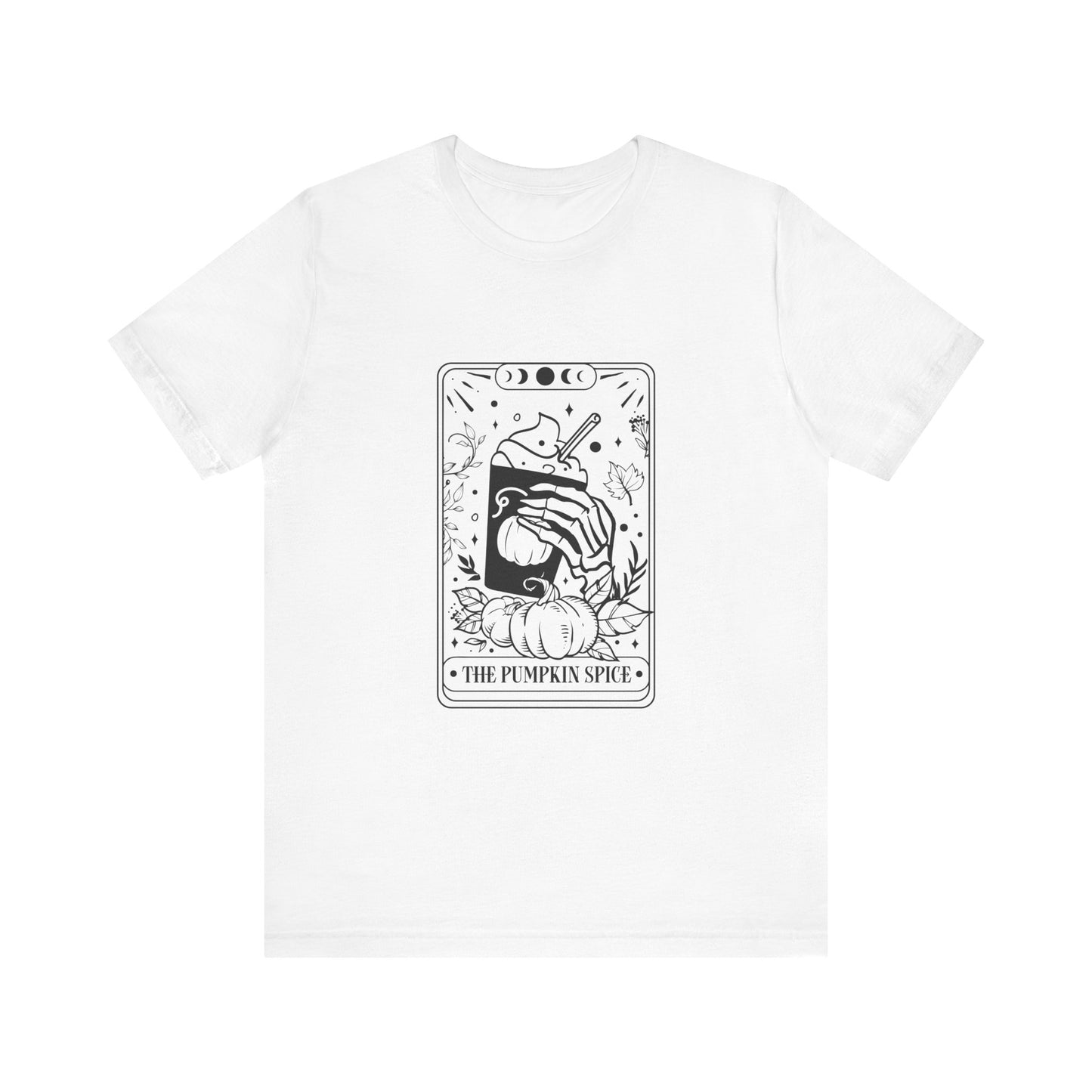 The Pumpkin Spice Tarot Style Skeleton Short Sleeve Tee