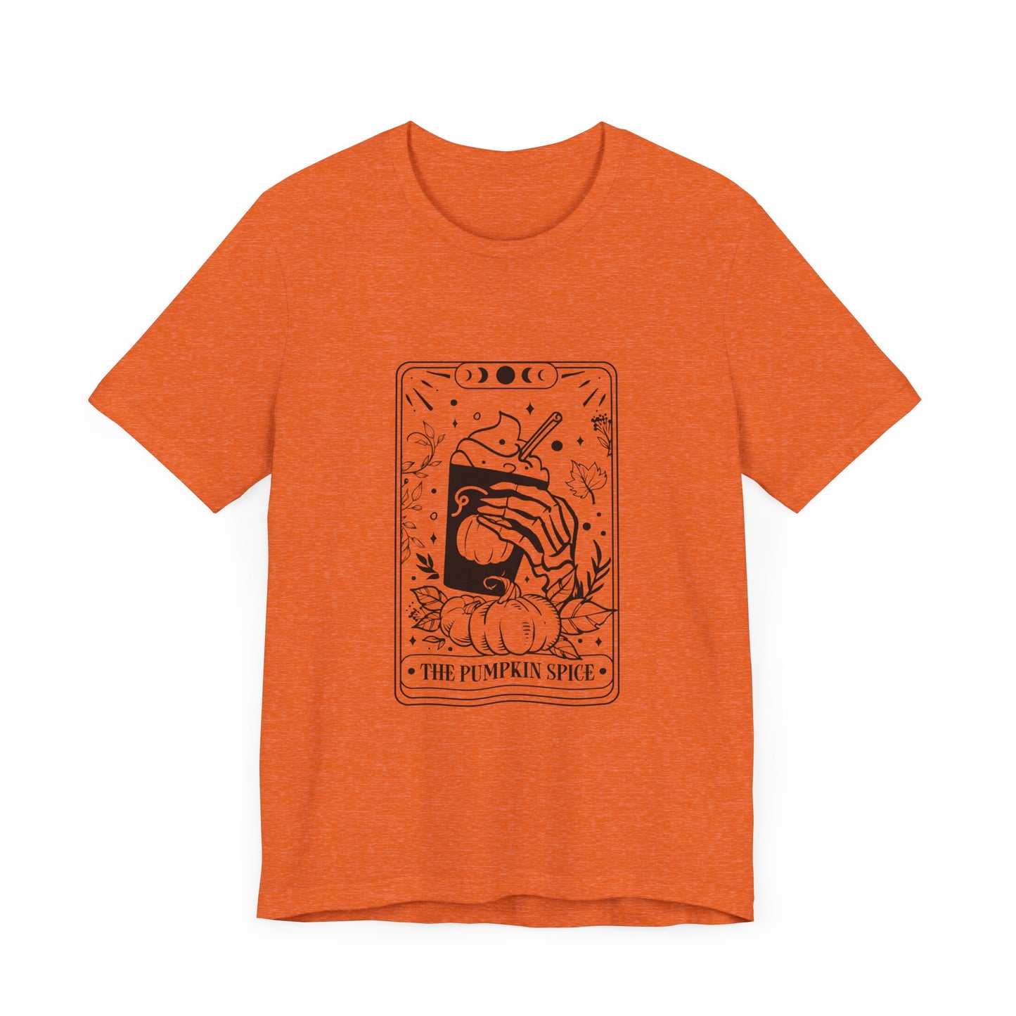 The Pumpkin Spice Tarot Style Skeleton Short Sleeve Tee