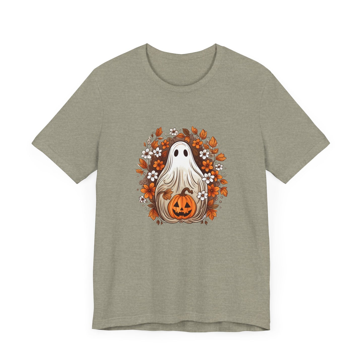 Cute Ghost Pumpkin Halloween Fall Short Sleeve Tee