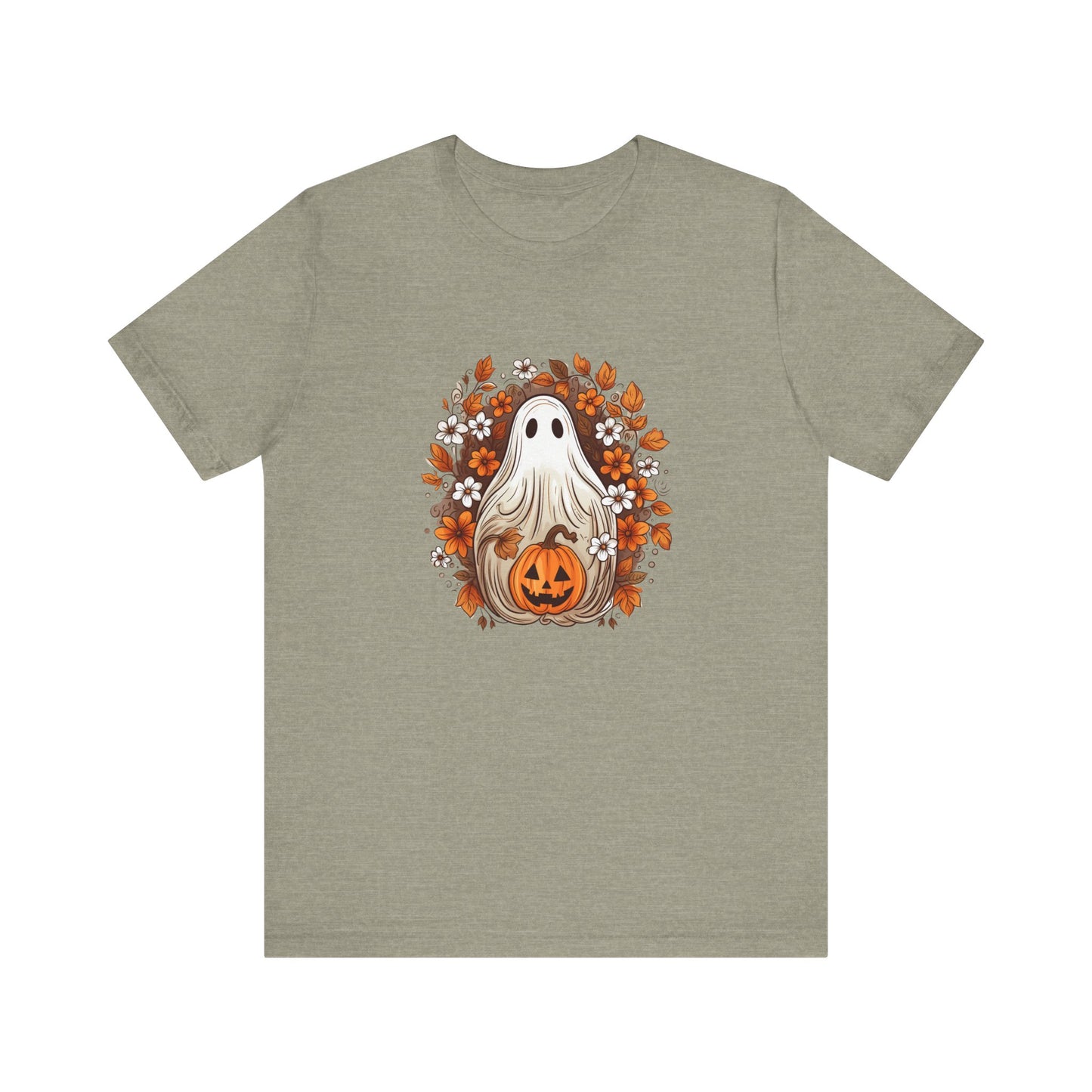 Cute Ghost Pumpkin Halloween Fall Short Sleeve Tee