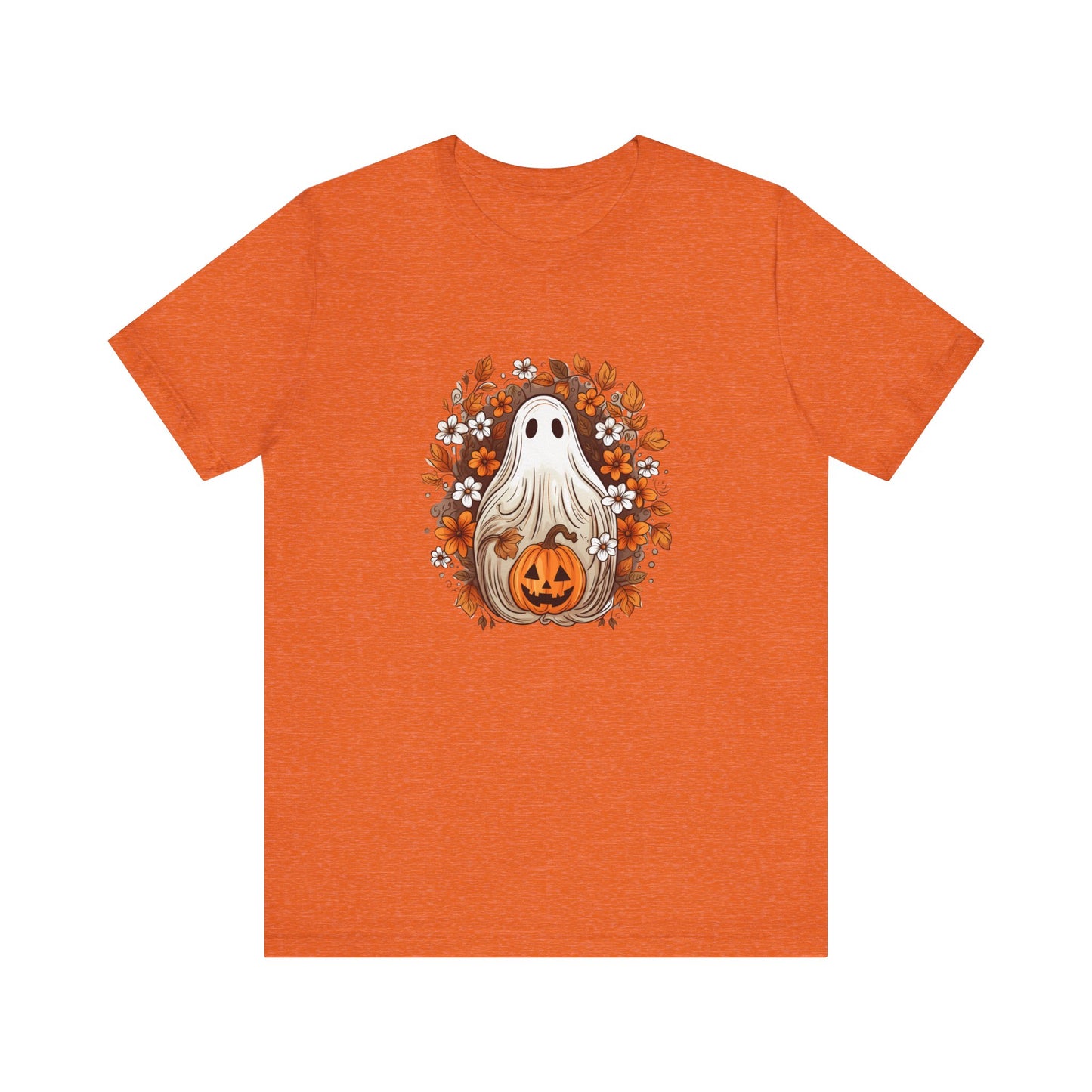 Cute Ghost Pumpkin Halloween Fall Short Sleeve Tee