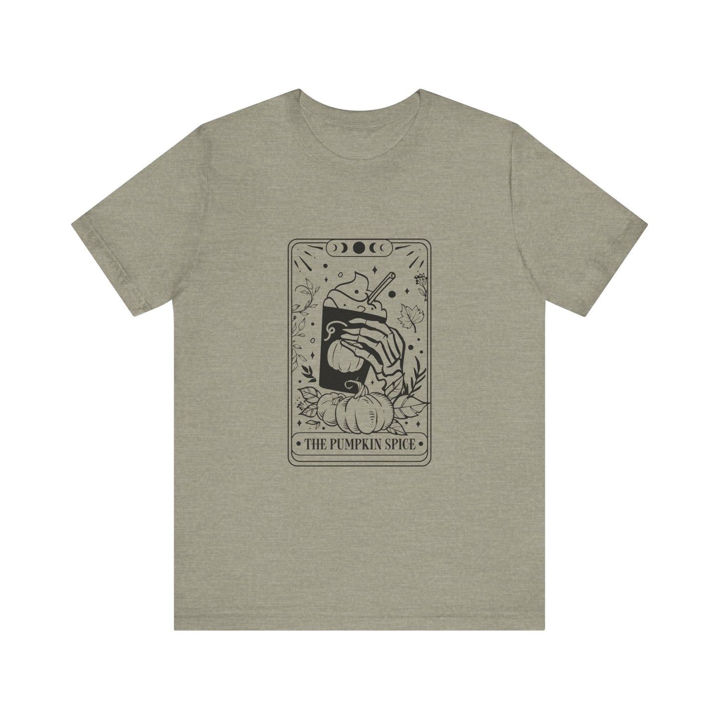 The Pumpkin Spice Tarot Style Skeleton Short Sleeve Tee