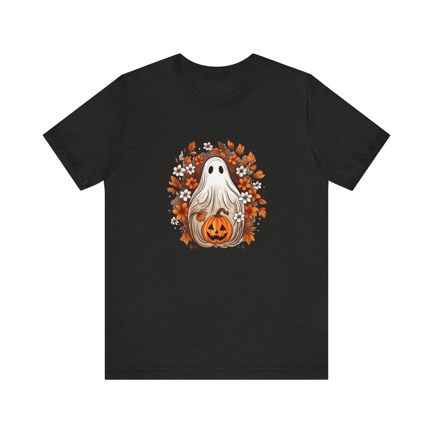 Cute Ghost Pumpkin Halloween Fall Short Sleeve Tee