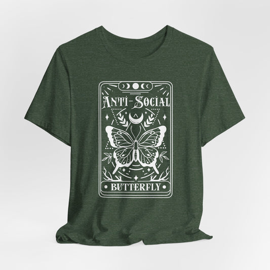 The Antisocial Butterfly Tarot Style Short Sleeve Tee