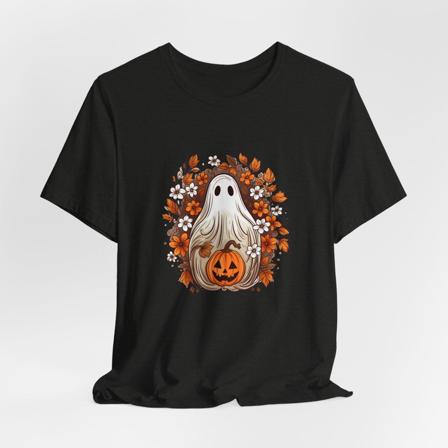 Cute Ghost Pumpkin Halloween Fall Short Sleeve Tee