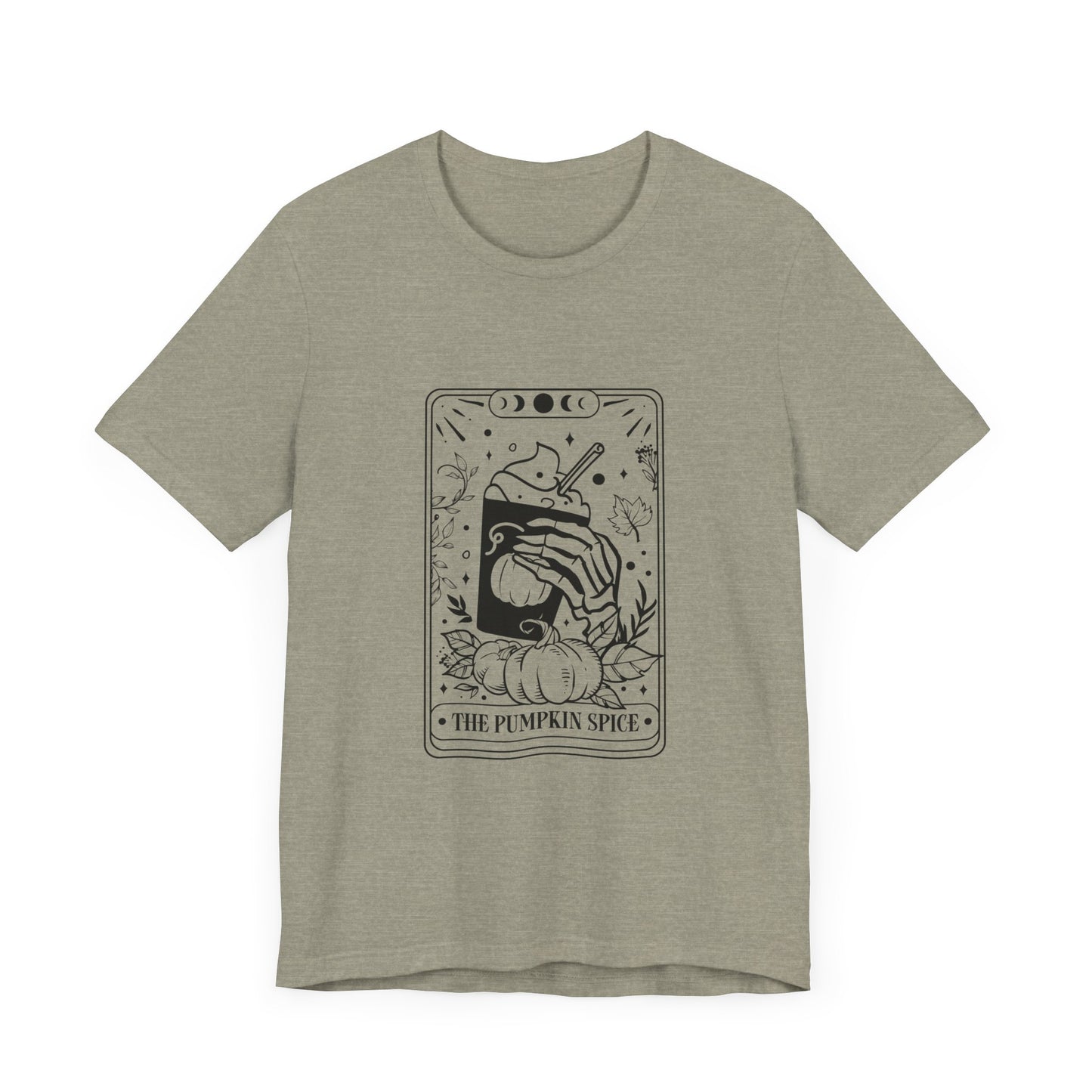 The Pumpkin Spice Tarot Style Skeleton Short Sleeve Tee