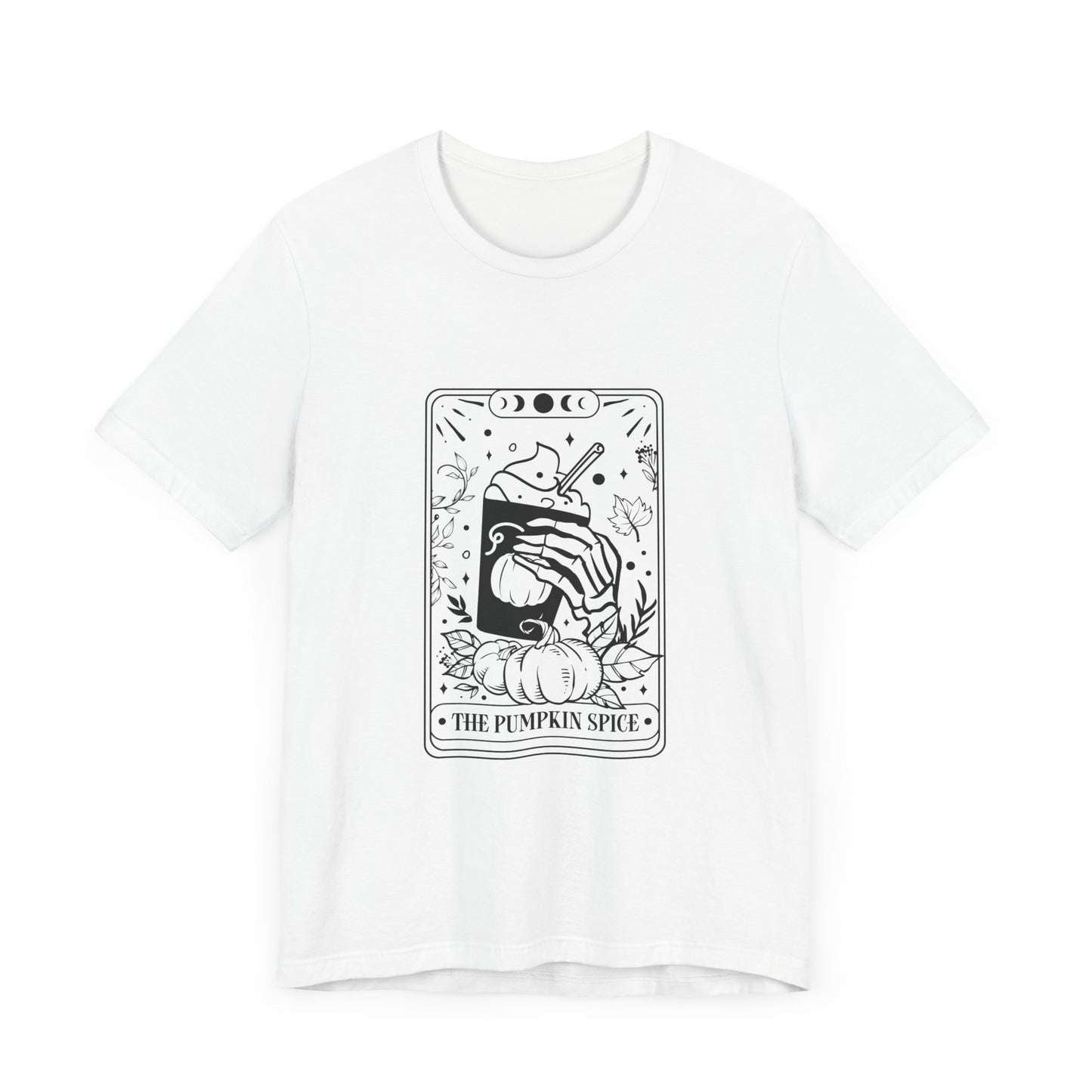 The Pumpkin Spice Tarot Style Skeleton Short Sleeve Tee