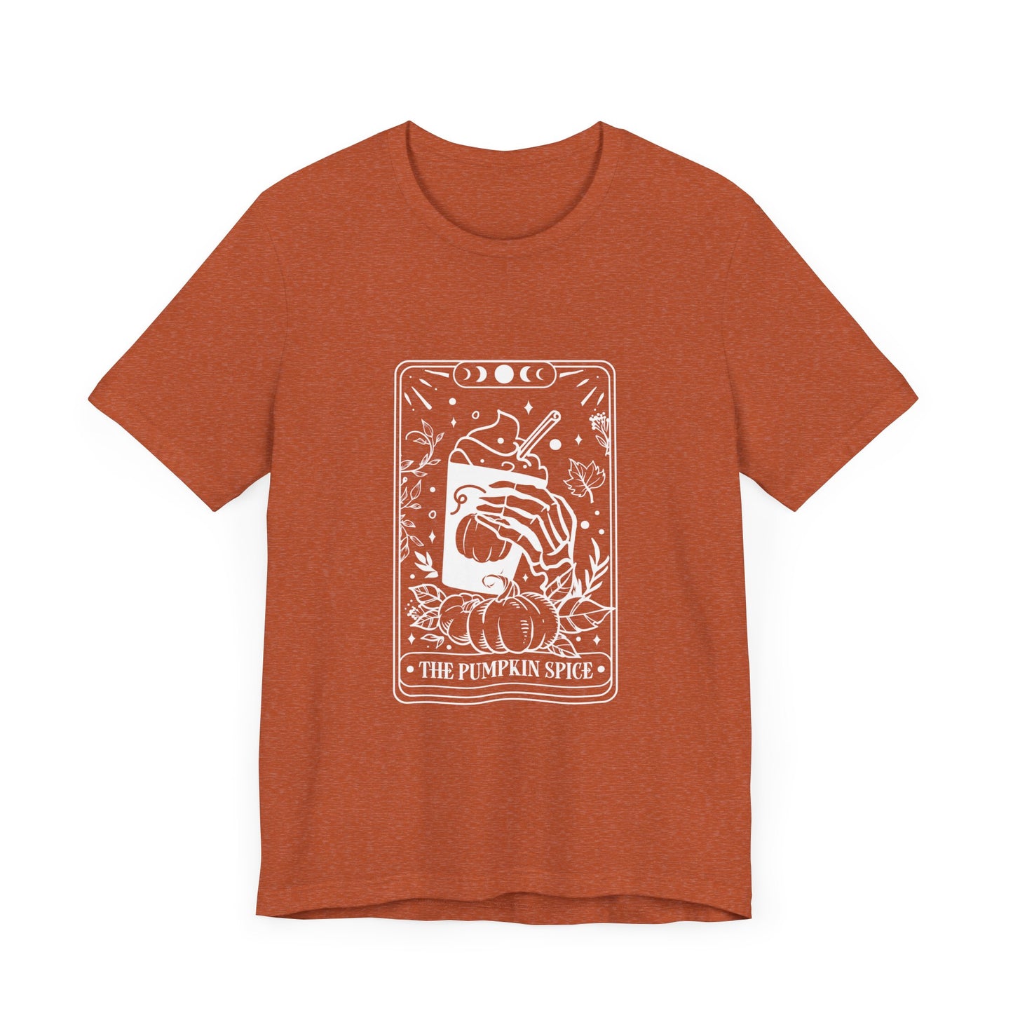 The Pumpkin Spice Tarot Style Skeleton Short Sleeve Tee