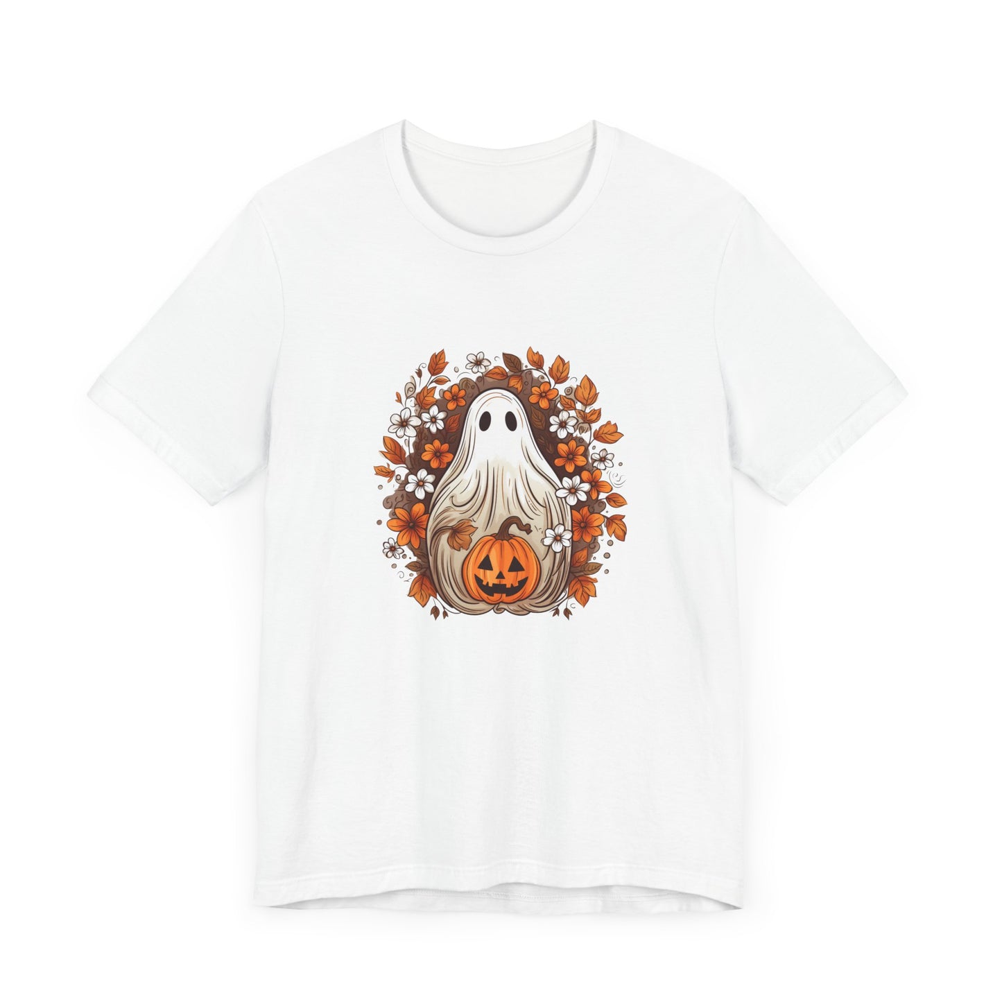 Cute Ghost Pumpkin Halloween Fall Short Sleeve Tee