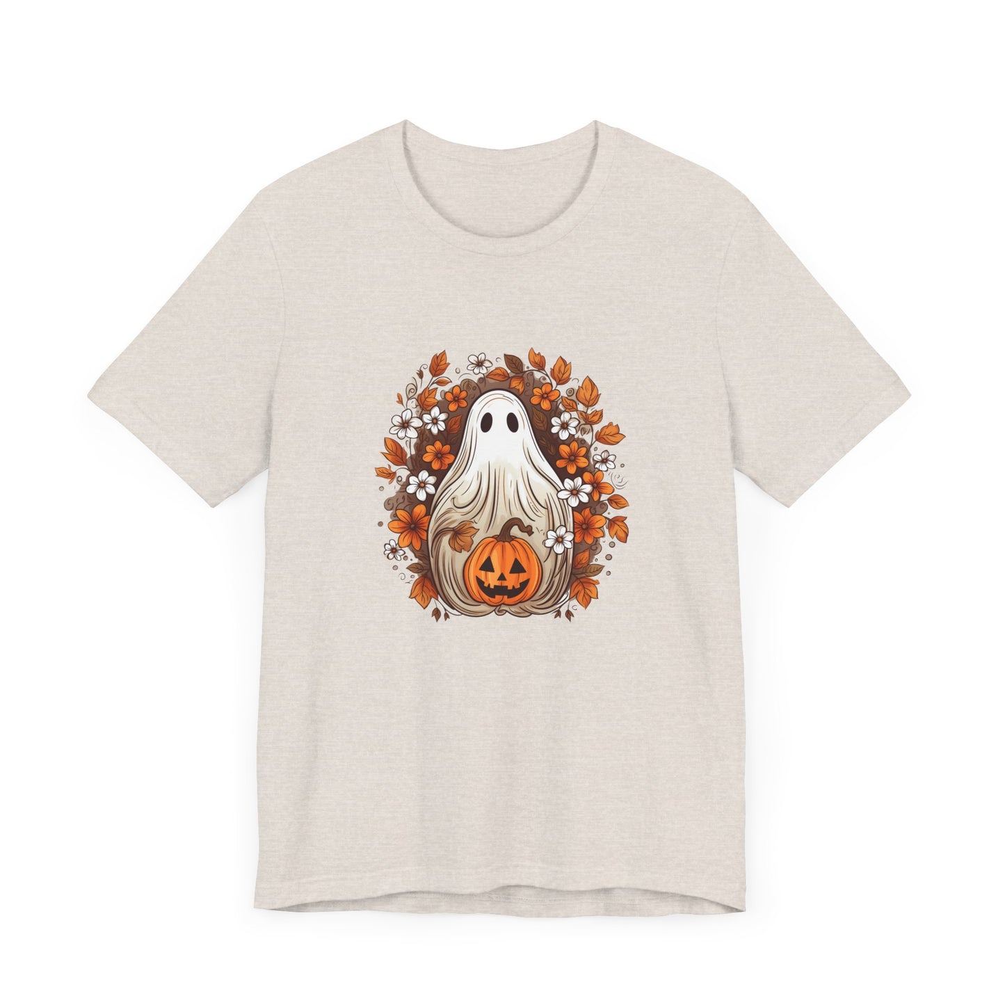 Cute Ghost Pumpkin Halloween Fall Short Sleeve Tee