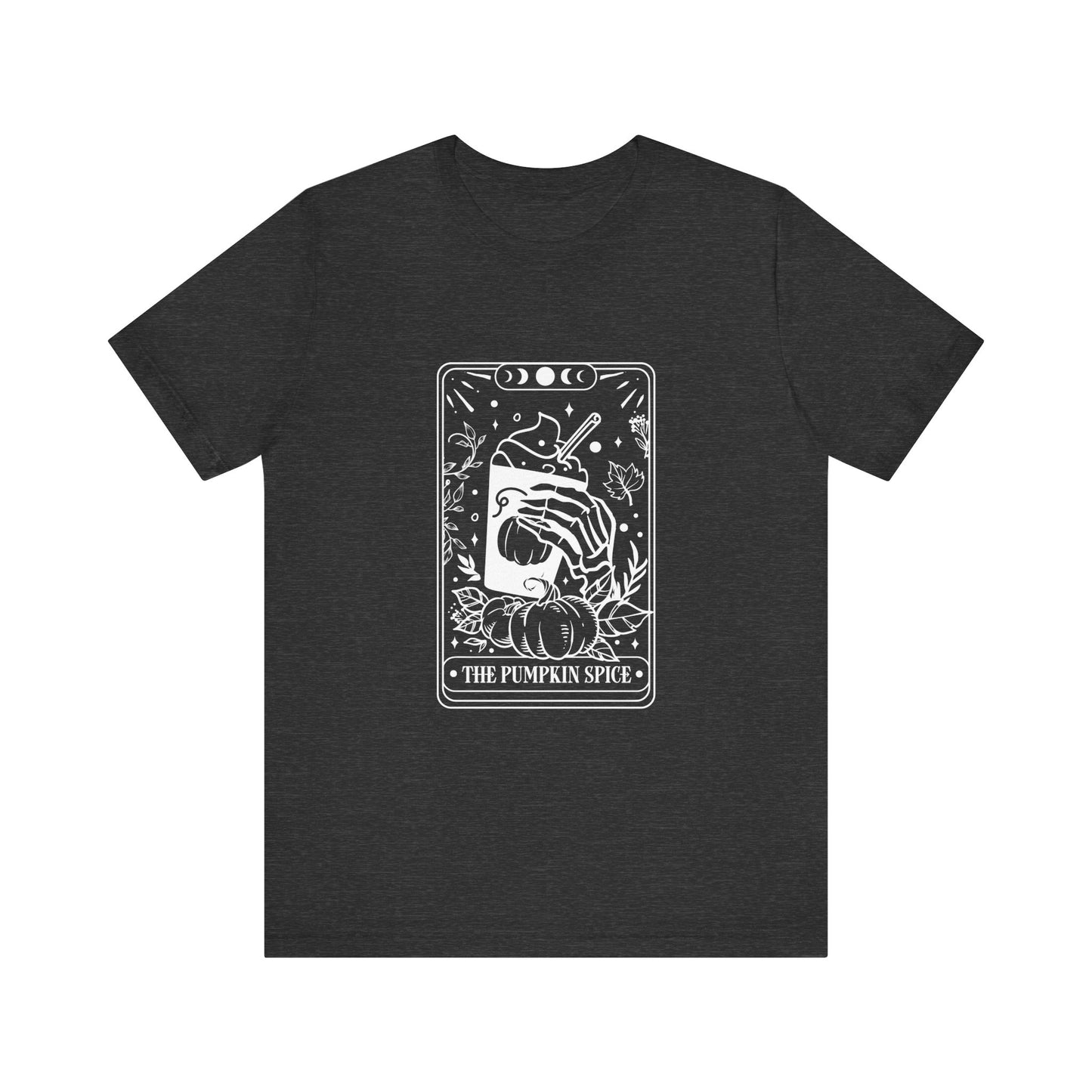 The Pumpkin Spice Tarot Style Skeleton Short Sleeve Tee