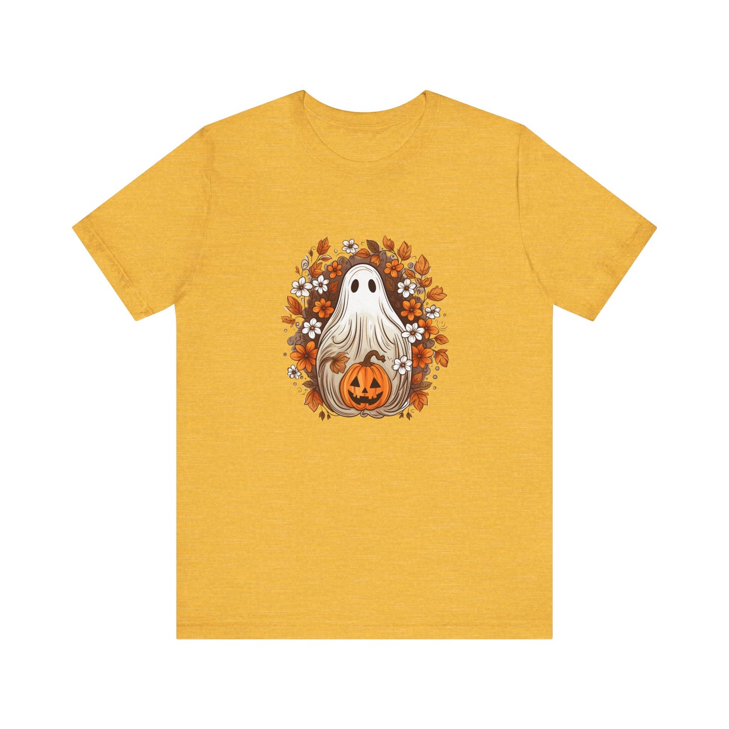 Cute Ghost Pumpkin Halloween Fall Short Sleeve Tee