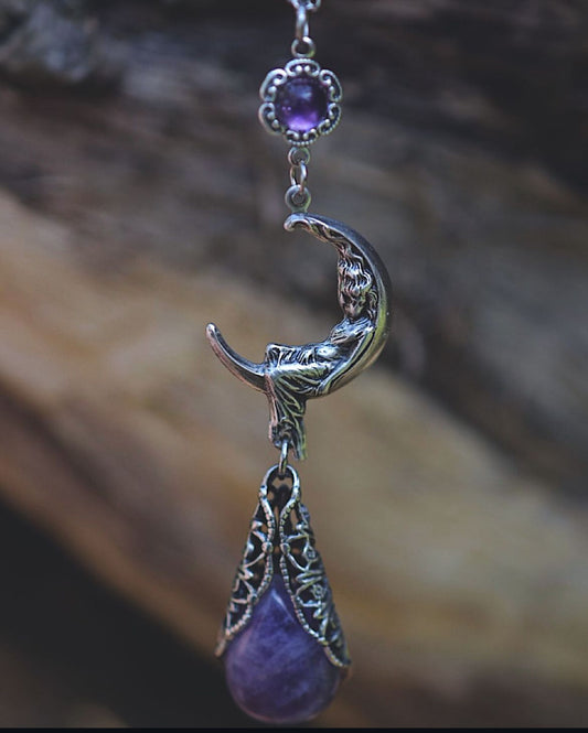 Amethyst Moon Goddess Necklace