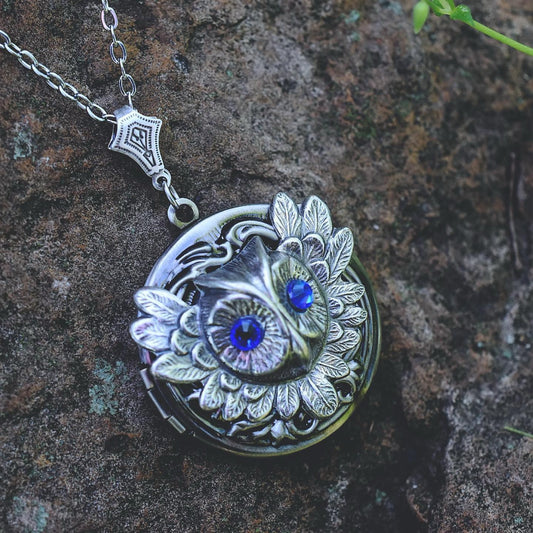 Owl Photo Locket Necklace