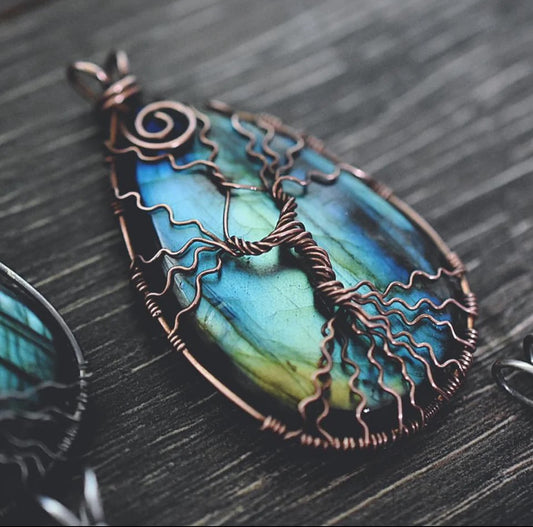 Labradorite Tree of Life Necklace