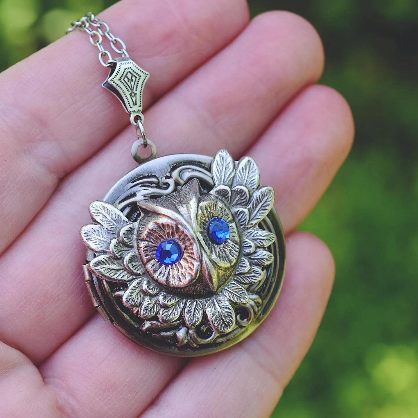 Owl Photo Locket Necklace